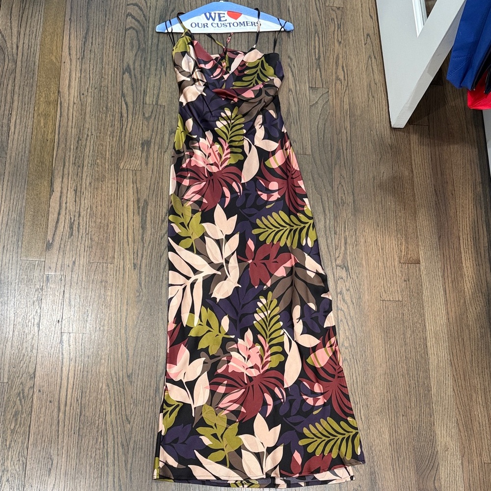 Tropical Print Maxi Dress in Multi-Color
